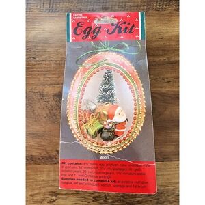 Wang's Vintage Egg Kit Santa Ornament Craft Kit Never Opened Christmas Diorama